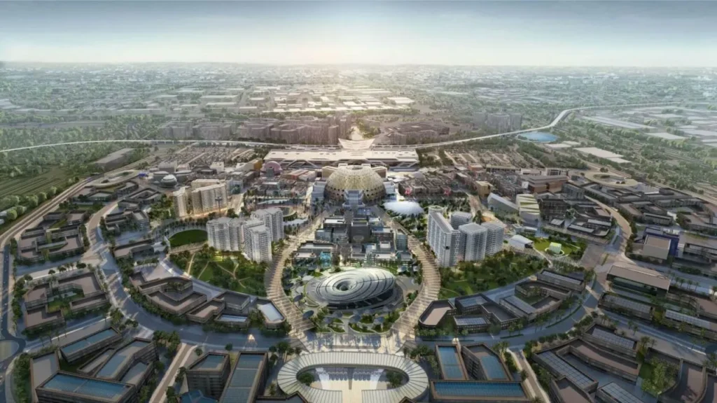 Large Dubai urban development and innovation district featured at Dubai Property Expo Adelaide 2026.