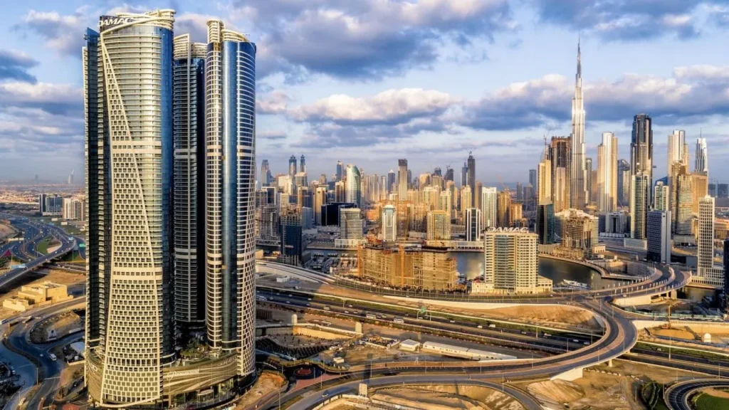 Luxury Damac residential towers in Dubai demonstrating high-value real estate for Dubai Golden Visa through property.